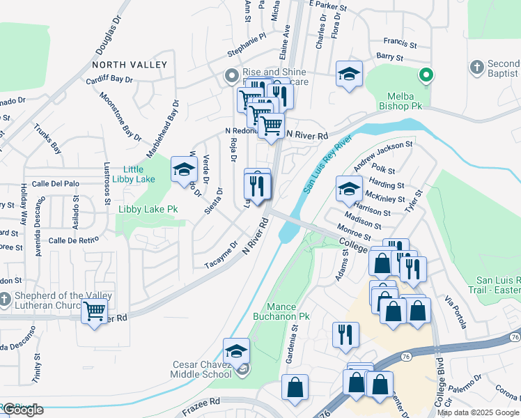 map of restaurants, bars, coffee shops, grocery stores, and more near in Oceanside