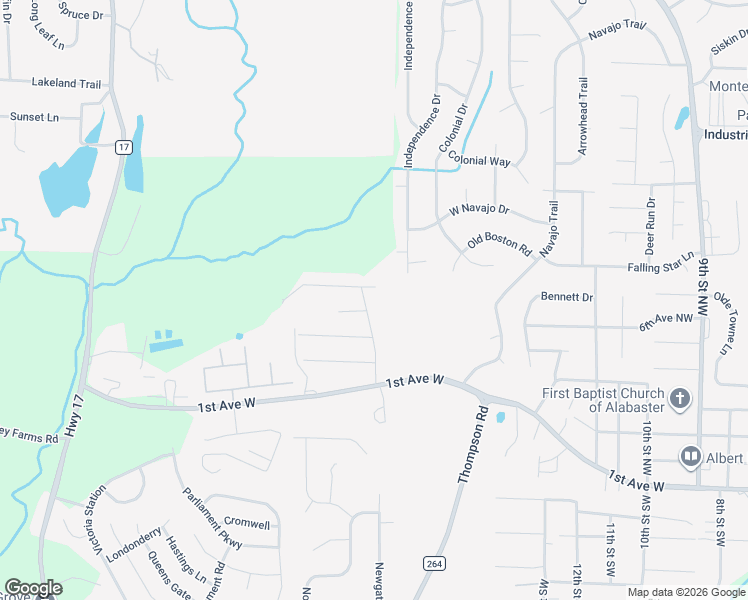 map of restaurants, bars, coffee shops, grocery stores, and more near 1805 Smoke Tree Lane in Alabaster