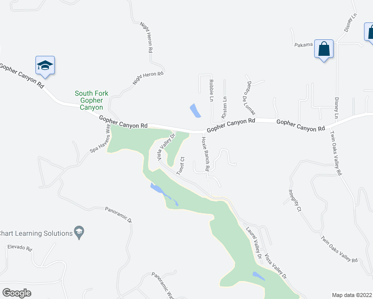 map of restaurants, bars, coffee shops, grocery stores, and more near 2595 Tunrif Court in Vista