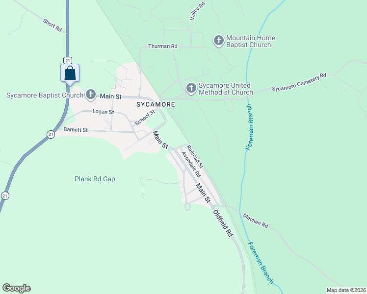 map of restaurants, bars, coffee shops, grocery stores, and more near in Sycamore