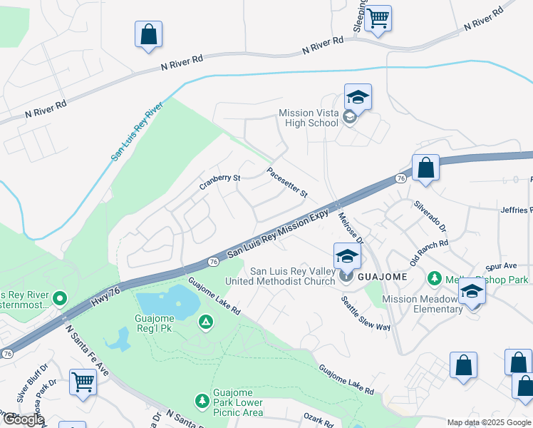 map of restaurants, bars, coffee shops, grocery stores, and more near 5507 Starlight Avenue in Oceanside