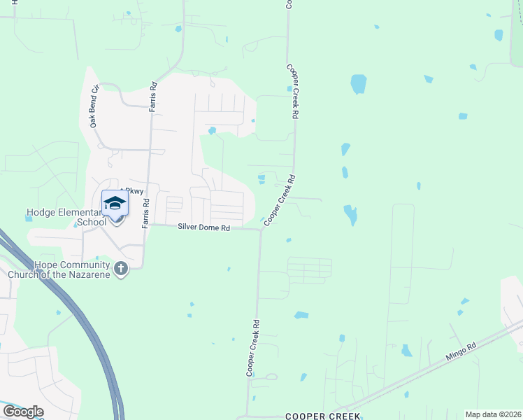 map of restaurants, bars, coffee shops, grocery stores, and more near 3523 Cooper Creek Road in Denton