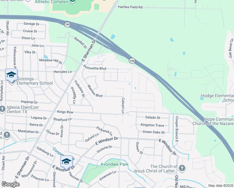 map of restaurants, bars, coffee shops, grocery stores, and more near 1812 Le Sage Court in Denton