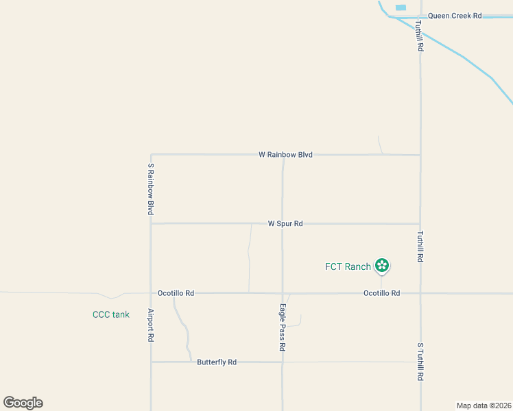 map of restaurants, bars, coffee shops, grocery stores, and more near West Spur Road in Buckeye