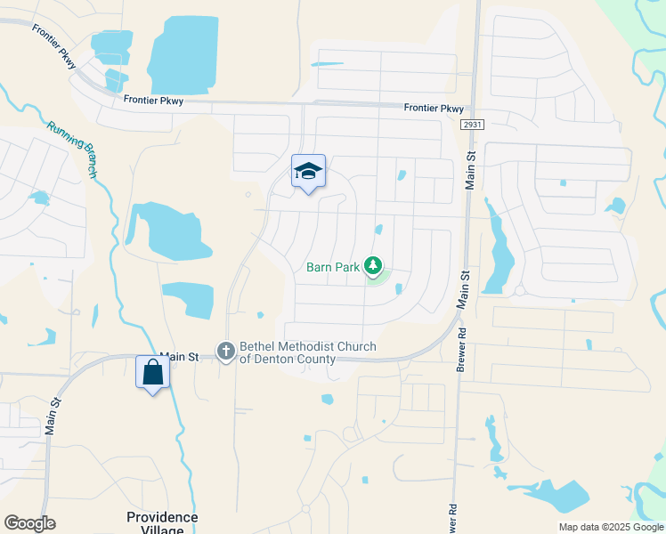 map of restaurants, bars, coffee shops, grocery stores, and more near 2821 Grizzly Road in Aubrey