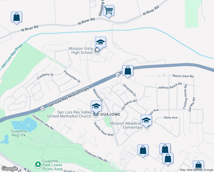 map of restaurants, bars, coffee shops, grocery stores, and more near 5644 Boot Way in Oceanside