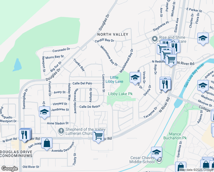 map of restaurants, bars, coffee shops, grocery stores, and more near 513 Calle Montecito in Oceanside