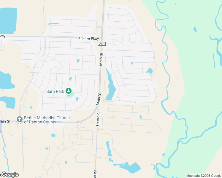 map of restaurants, bars, coffee shops, grocery stores, and more near 4014 Main Street in Aubrey
