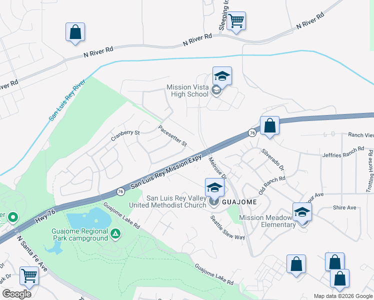 map of restaurants, bars, coffee shops, grocery stores, and more near 525 Pacesetter Street in Oceanside