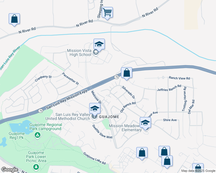 map of restaurants, bars, coffee shops, grocery stores, and more near 1469 Sundance Way in Oceanside