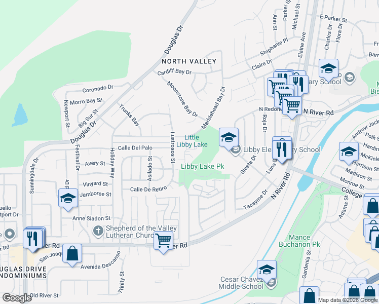 map of restaurants, bars, coffee shops, grocery stores, and more near 522 Calle Montecito in Oceanside
