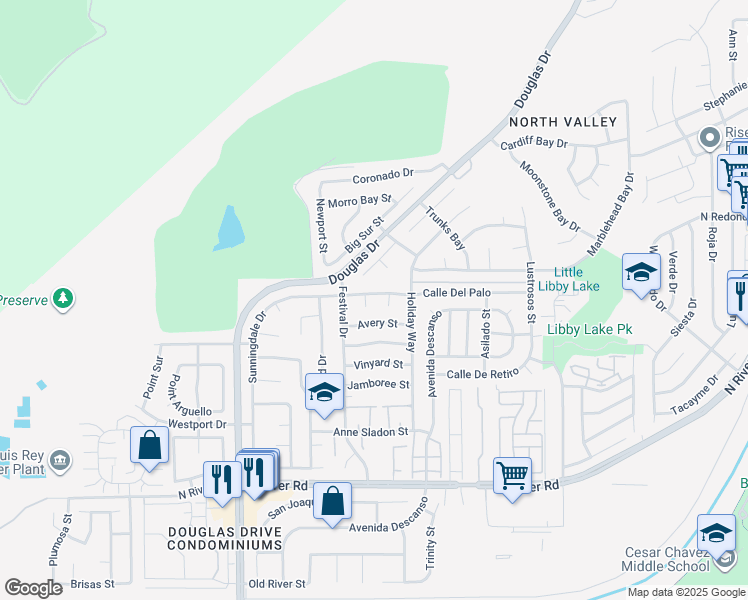 map of restaurants, bars, coffee shops, grocery stores, and more near 4569 Calle Del Palo in Oceanside