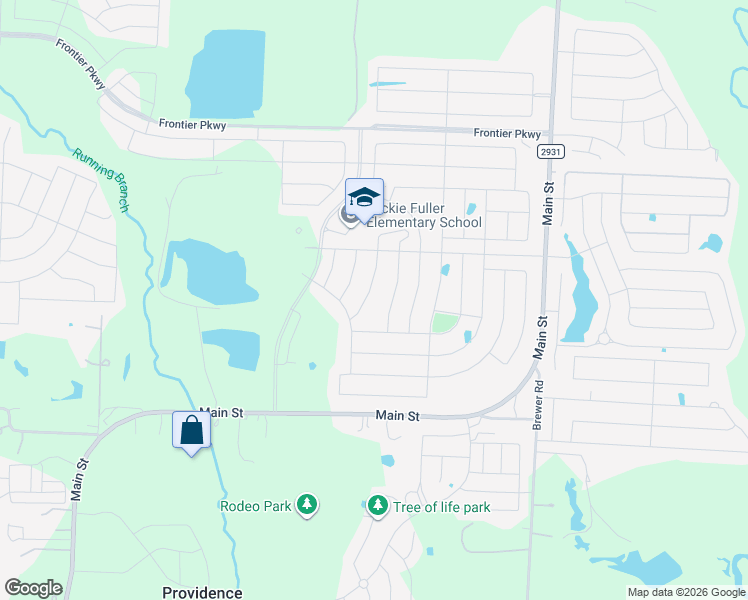 map of restaurants, bars, coffee shops, grocery stores, and more near 2821 Grizzly Road in Aubrey