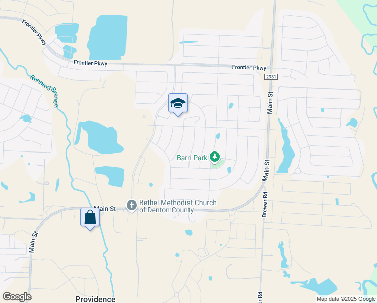 map of restaurants, bars, coffee shops, grocery stores, and more near 2821 Grizzly Road in Aubrey