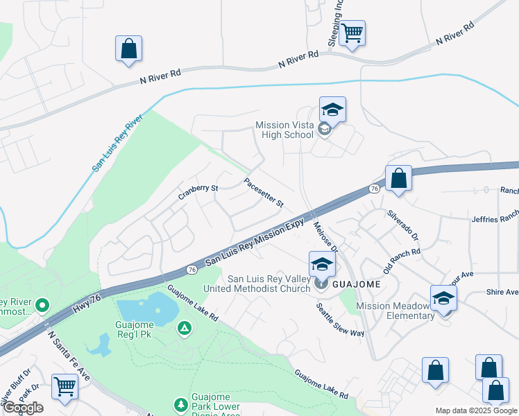 map of restaurants, bars, coffee shops, grocery stores, and more near 5540 Starlight Avenue in Oceanside