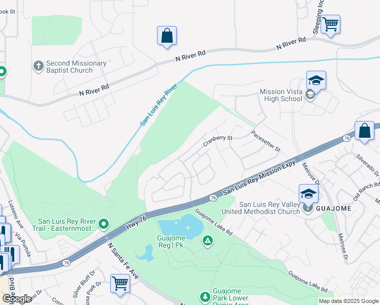 map of restaurants, bars, coffee shops, grocery stores, and more near 5423 Gooseberry Way in Oceanside