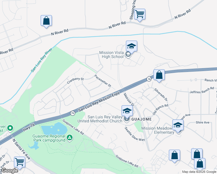 map of restaurants, bars, coffee shops, grocery stores, and more near 525 Pacesetter Street in Oceanside