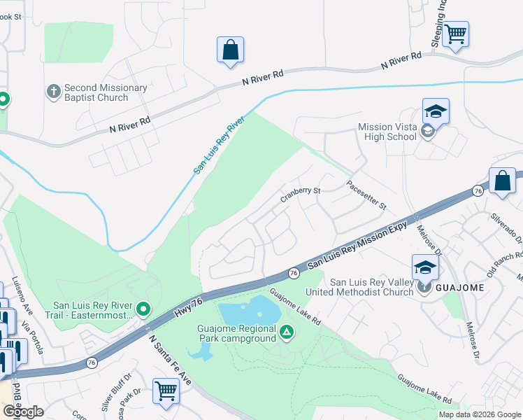 map of restaurants, bars, coffee shops, grocery stores, and more near 5423 Gooseberry Way in Oceanside