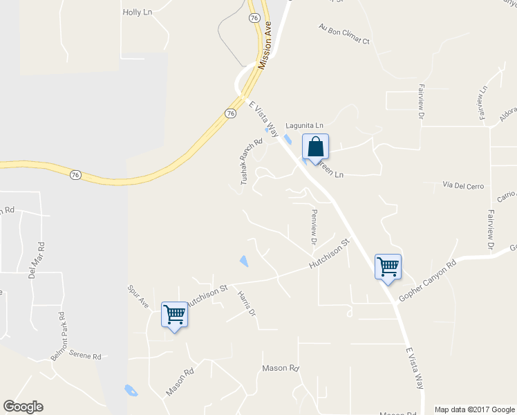 map of restaurants, bars, coffee shops, grocery stores, and more near 3198 Blackwell Drive in Vista