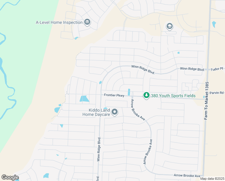 map of restaurants, bars, coffee shops, grocery stores, and more near 1204 Millican Ln in Aubrey