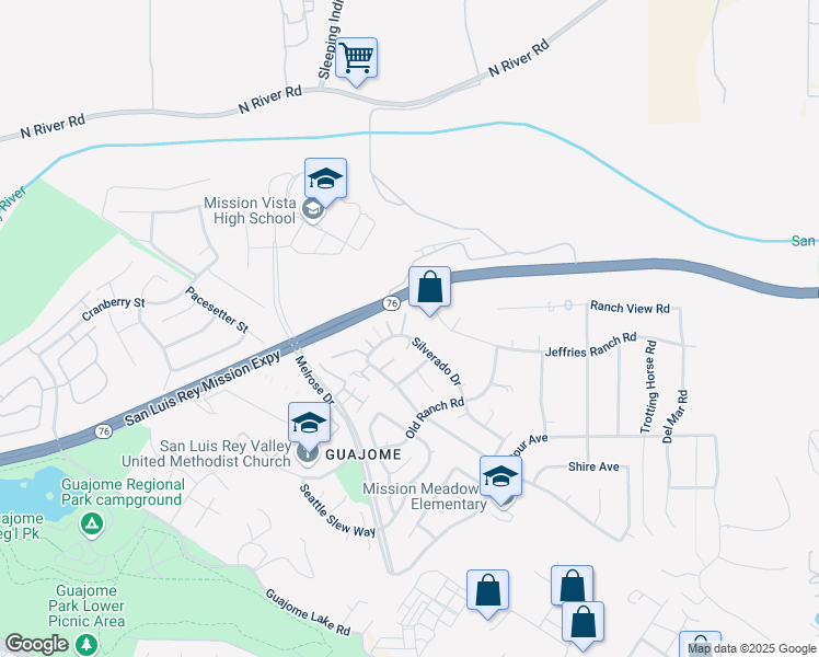 map of restaurants, bars, coffee shops, grocery stores, and more near 1496 Chaparral Way in Oceanside