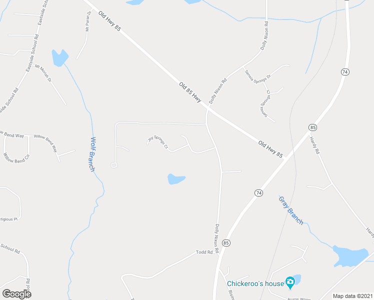 map of restaurants, bars, coffee shops, grocery stores, and more near 50 Joy Springs Court in Senoia