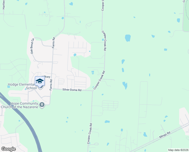map of restaurants, bars, coffee shops, grocery stores, and more near 3523 Cooper Creek Road in Denton