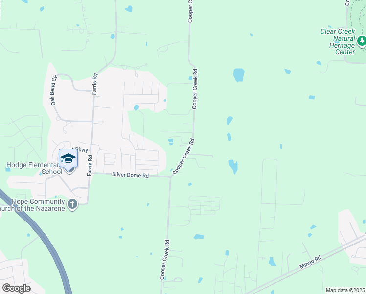 map of restaurants, bars, coffee shops, grocery stores, and more near 3523 Cooper Creek Road in Denton