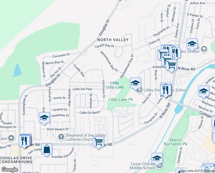 map of restaurants, bars, coffee shops, grocery stores, and more near 517 Calle Montecito in Oceanside