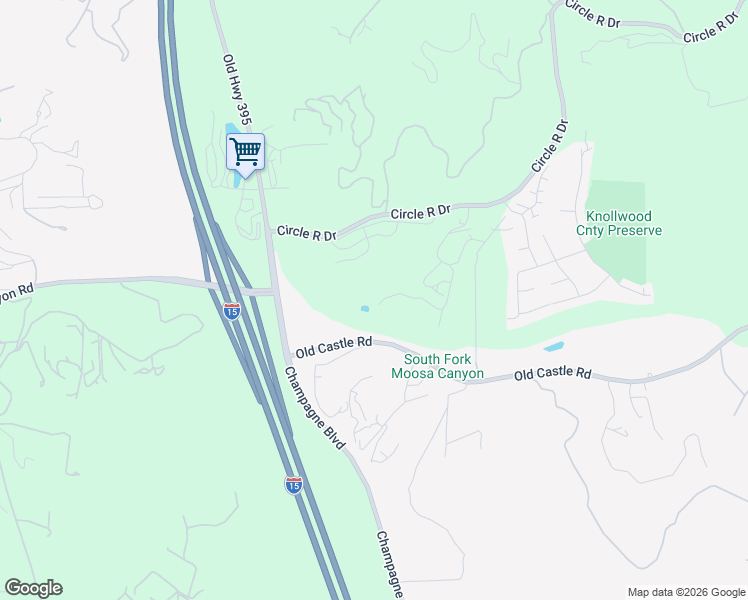 map of restaurants, bars, coffee shops, grocery stores, and more near 29414 Circle R Greens Drive in Escondido