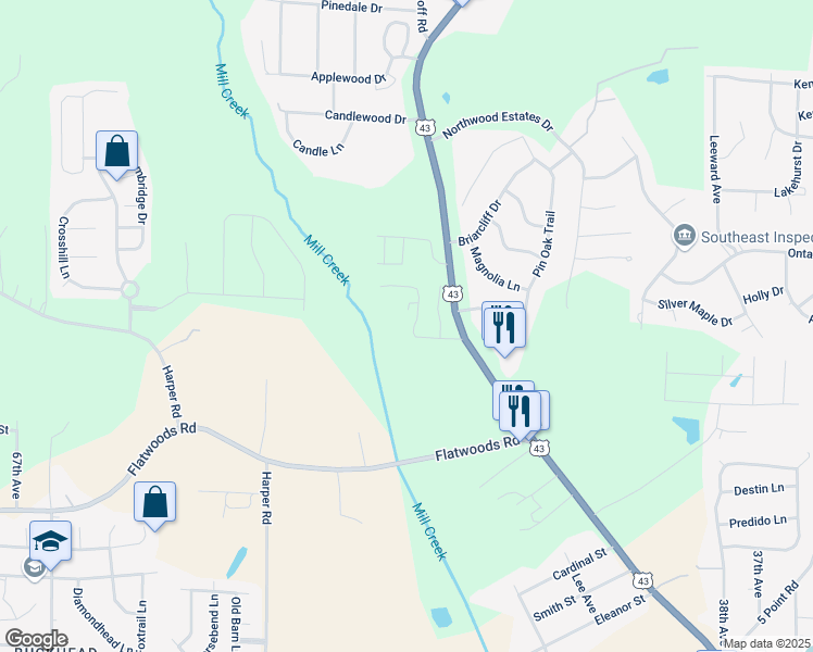 map of restaurants, bars, coffee shops, grocery stores, and more near 4858 Smithfield Blvd in Northport