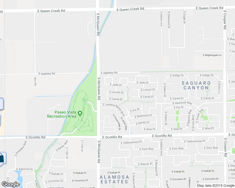 map of restaurants, bars, coffee shops, grocery stores, and more near 1107 East Carob Drive in Chandler