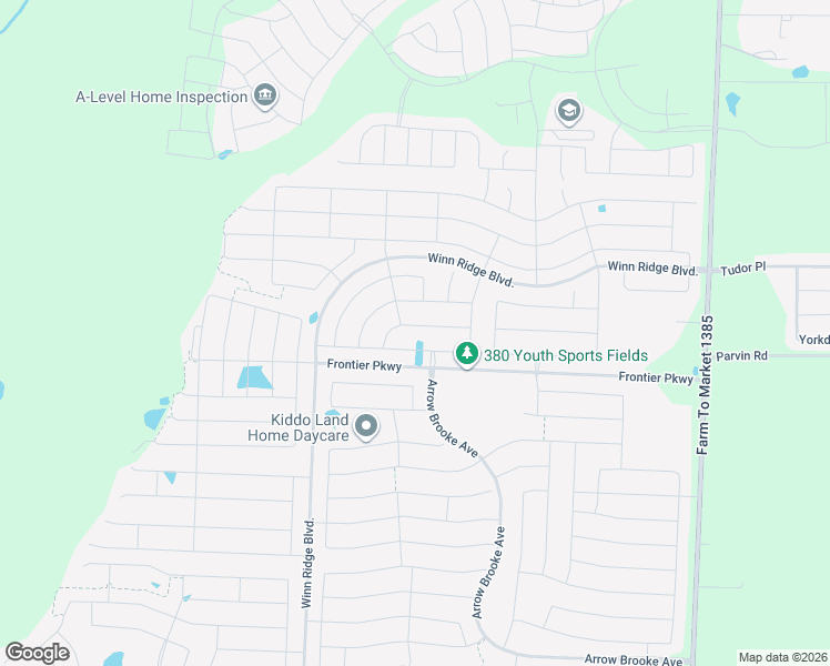 map of restaurants, bars, coffee shops, grocery stores, and more near 1308 Millican Ln in Aubrey