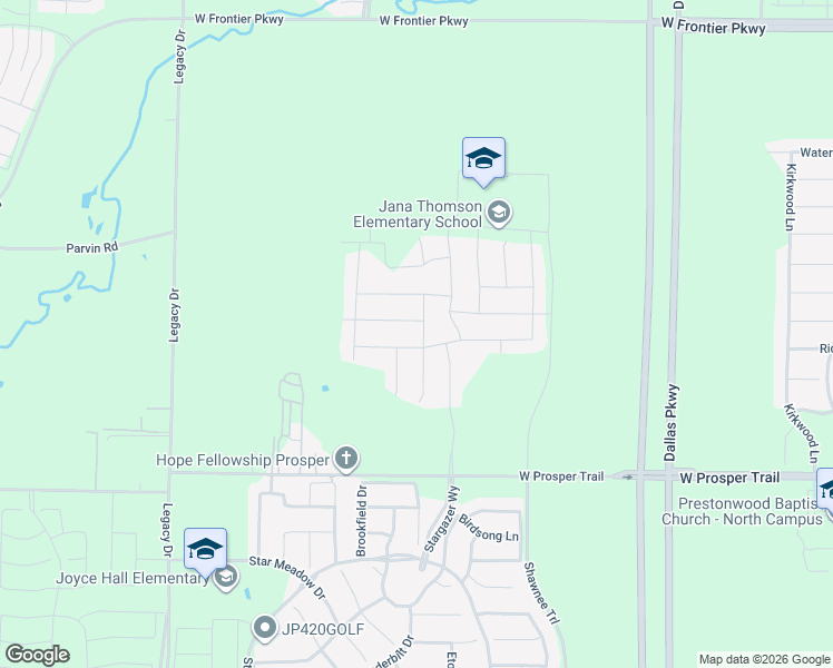 map of restaurants, bars, coffee shops, grocery stores, and more near 1401 Maplewood Drive in Prosper