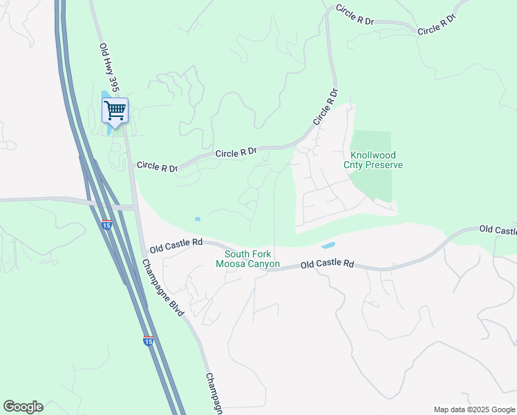map of restaurants, bars, coffee shops, grocery stores, and more near 8926 Circle R View Lane in Escondido