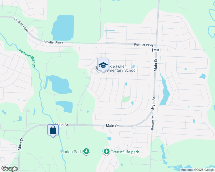 map of restaurants, bars, coffee shops, grocery stores, and more near 2916 Half Moon Road in Aubrey