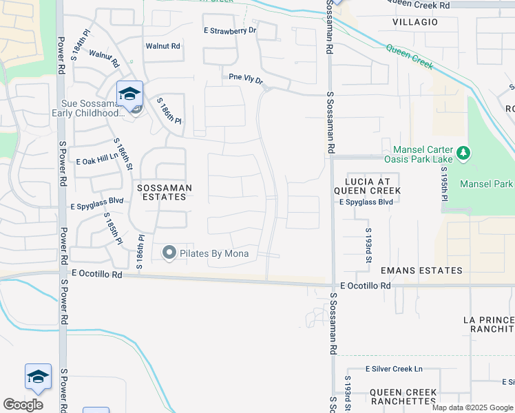 map of restaurants, bars, coffee shops, grocery stores, and more near 18797 East Caledonia Drive in Queen Creek