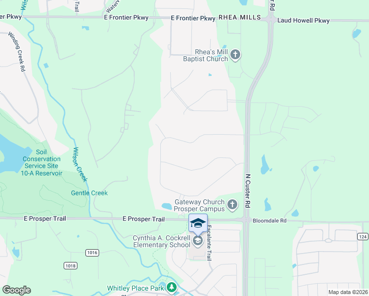 map of restaurants, bars, coffee shops, grocery stores, and more near 35A Rhea Mills Circle in Prosper