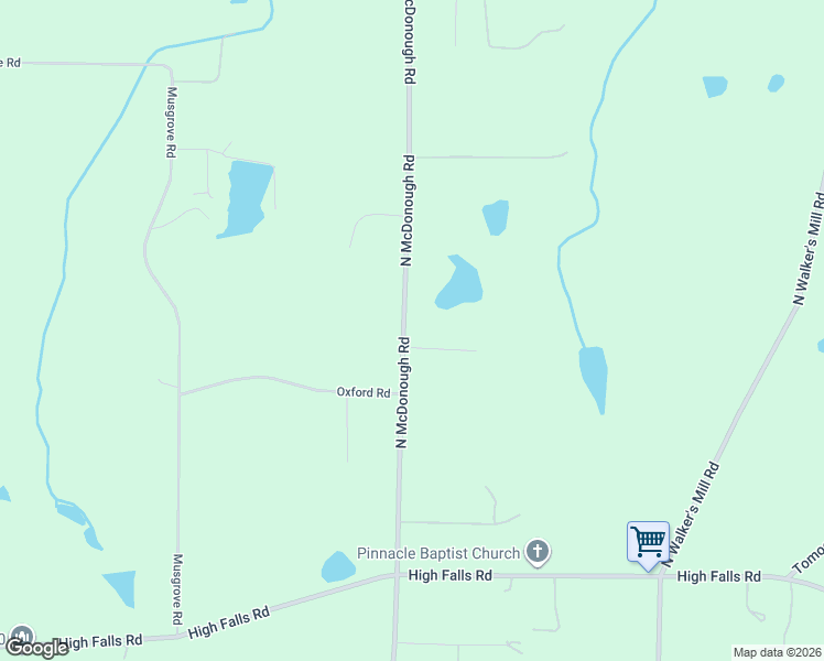 map of restaurants, bars, coffee shops, grocery stores, and more near 307 North McDonough Road in Griffin