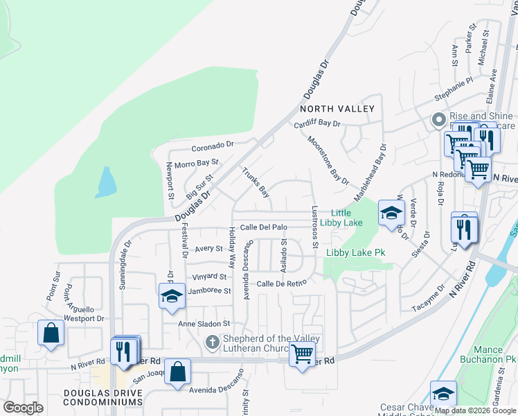 map of restaurants, bars, coffee shops, grocery stores, and more near 4628 Marblehead Bay Drive in Oceanside