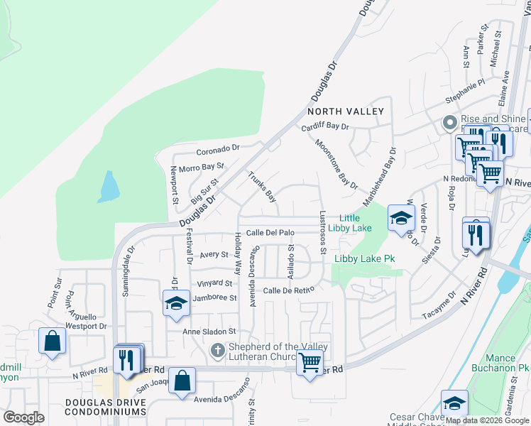 map of restaurants, bars, coffee shops, grocery stores, and more near 4628 Marblehead Bay Drive in Oceanside
