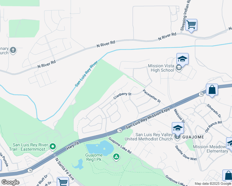 map of restaurants, bars, coffee shops, grocery stores, and more near 610 Creekside Avenue in Oceanside