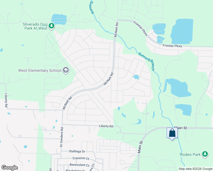 map of restaurants, bars, coffee shops, grocery stores, and more near Ike Byrom Road in Aubrey