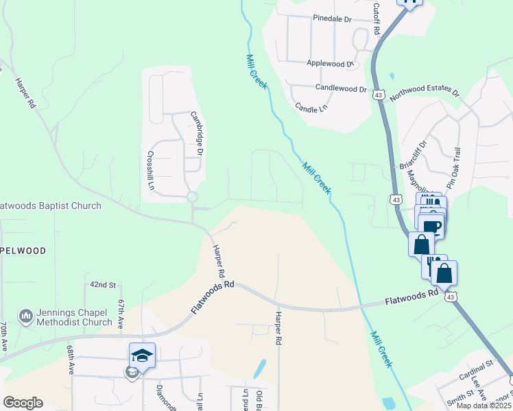 map of restaurants, bars, coffee shops, grocery stores, and more near 5707 Summit Drive in Northport