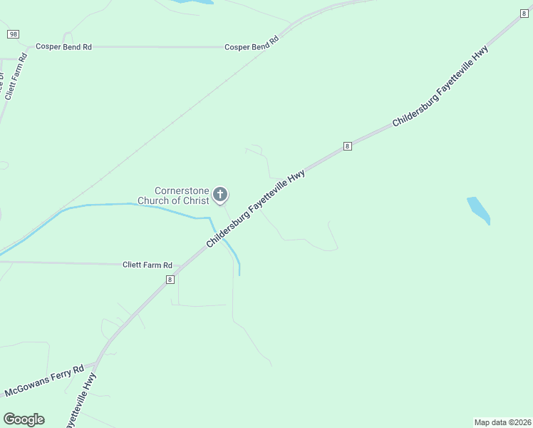 map of restaurants, bars, coffee shops, grocery stores, and more near 2711 Childersburg Fayetteville Highway in Childersburg