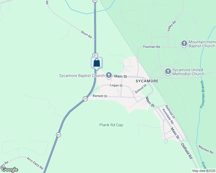 map of restaurants, bars, coffee shops, grocery stores, and more near 190 Logan Street in Sylacauga