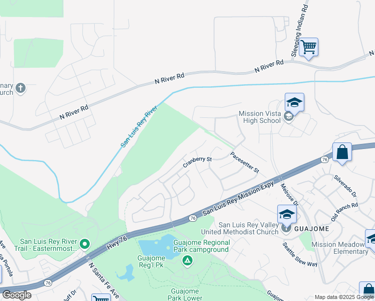 map of restaurants, bars, coffee shops, grocery stores, and more near 610 Creekside Avenue in Oceanside