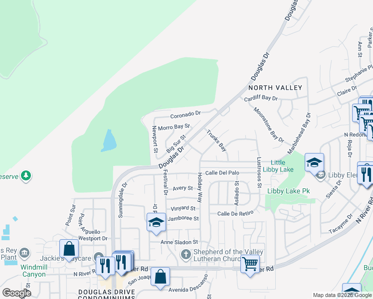 map of restaurants, bars, coffee shops, grocery stores, and more near 4576 Mariners Bay in Oceanside