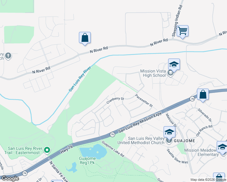 map of restaurants, bars, coffee shops, grocery stores, and more near 622 Creekside Avenue in Oceanside