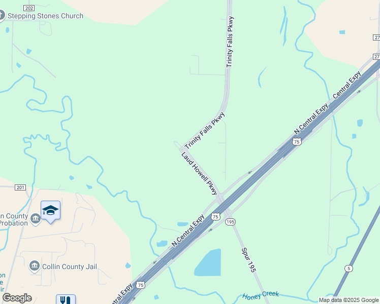 map of restaurants, bars, coffee shops, grocery stores, and more near 5080 Laud Howell Parkway in McKinney